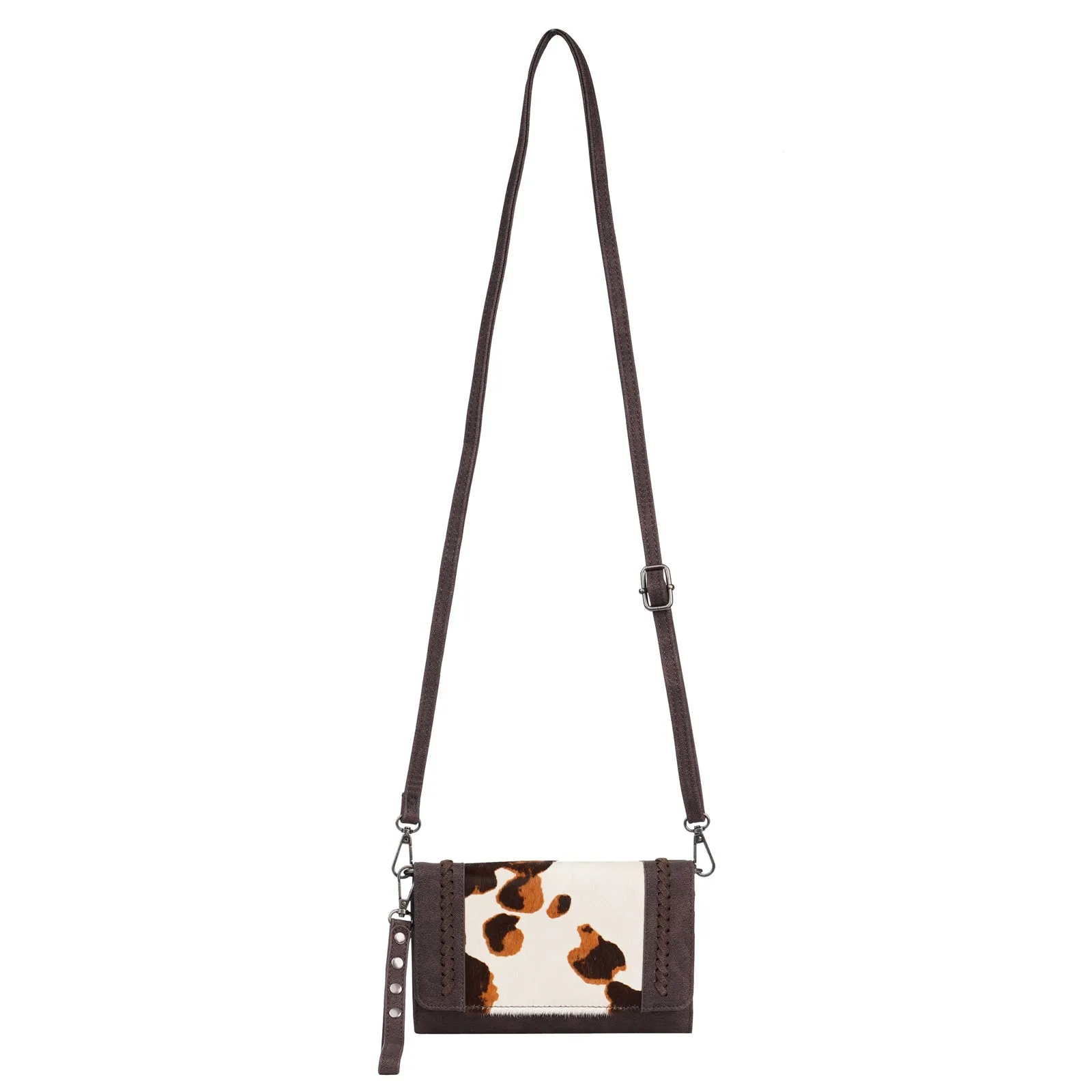 Montana West Hair-On Cowhide Crossbody Wallet