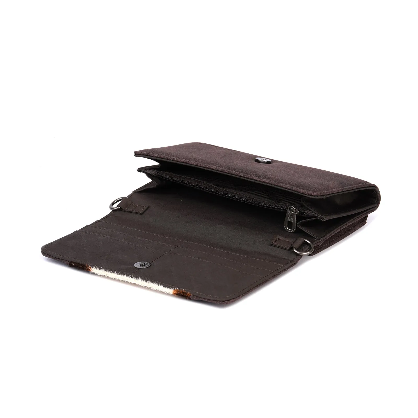 Montana West Hair-On Cowhide Crossbody Wallet