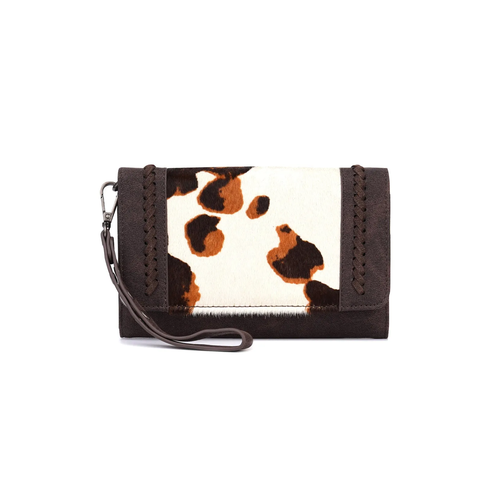 Montana West Hair-On Cowhide Crossbody Wallet