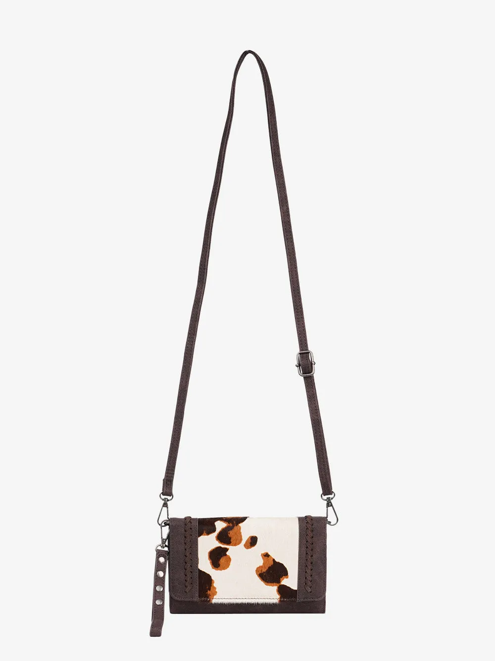 Montana West Hair-On Cowhide Crossbody Wallet