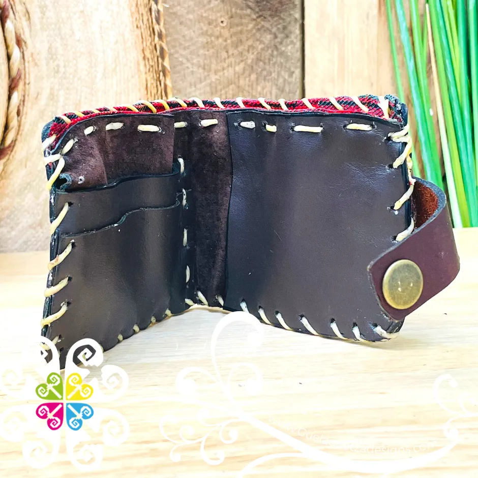 Painted Blue Men Leather Wallet - Cartera de Hombre