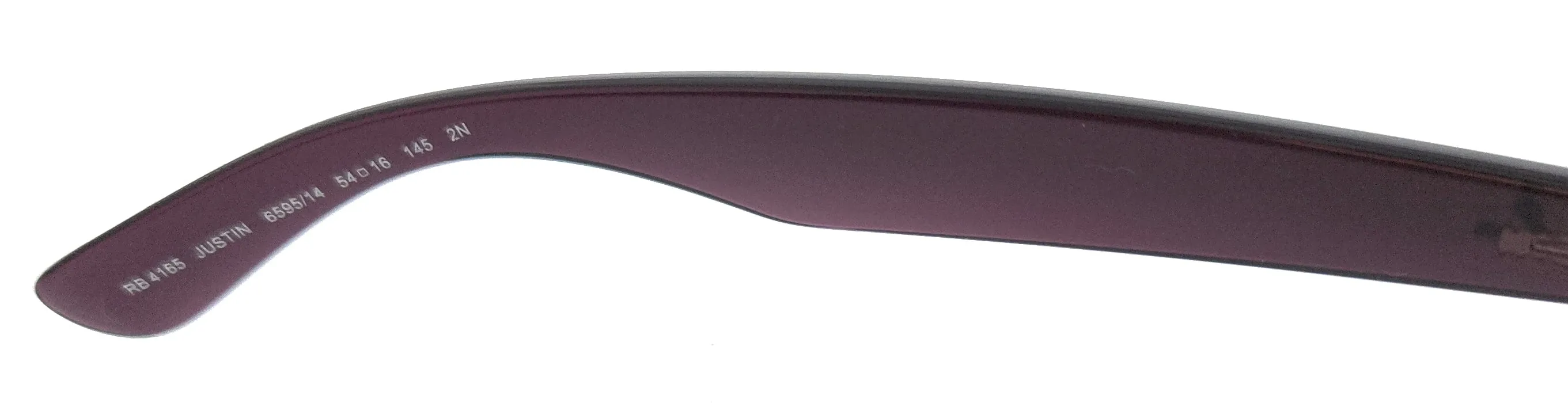 Ray- Ban 0RB4165 659514 Justin Transparent Violet Square Sunglasses