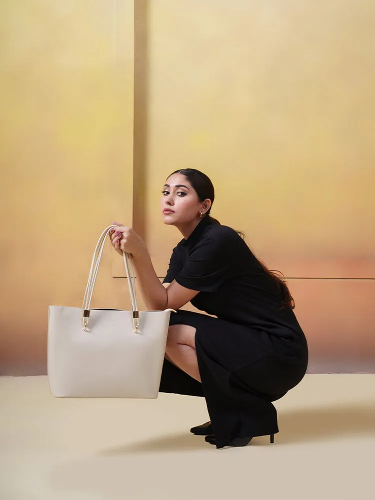 The Legend Tote Bag (White)   Crossbody Mini Bag (Pink)
