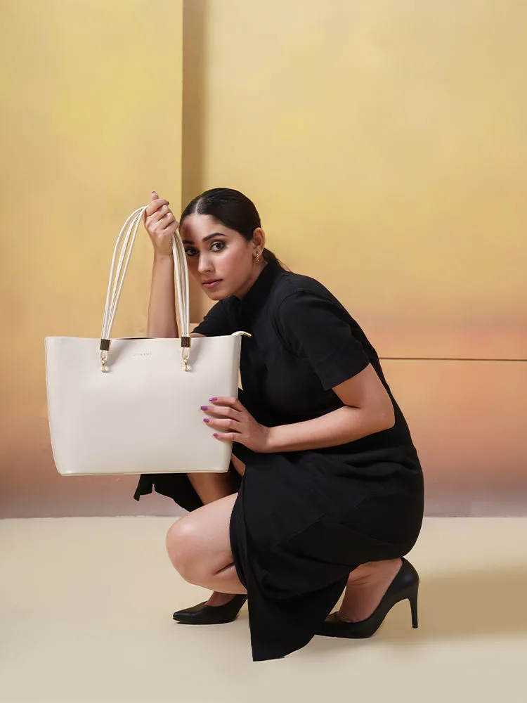 The Legend Tote Bag (White)   Crossbody Mini Bag (Pink)