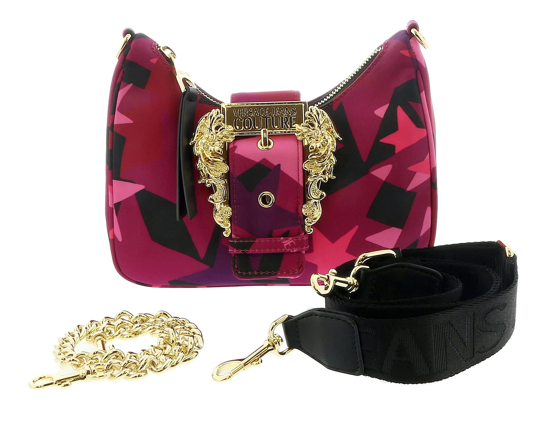 Versace Jeans Couture Crimson/Multi Patterned Hobo Shoulder Bag