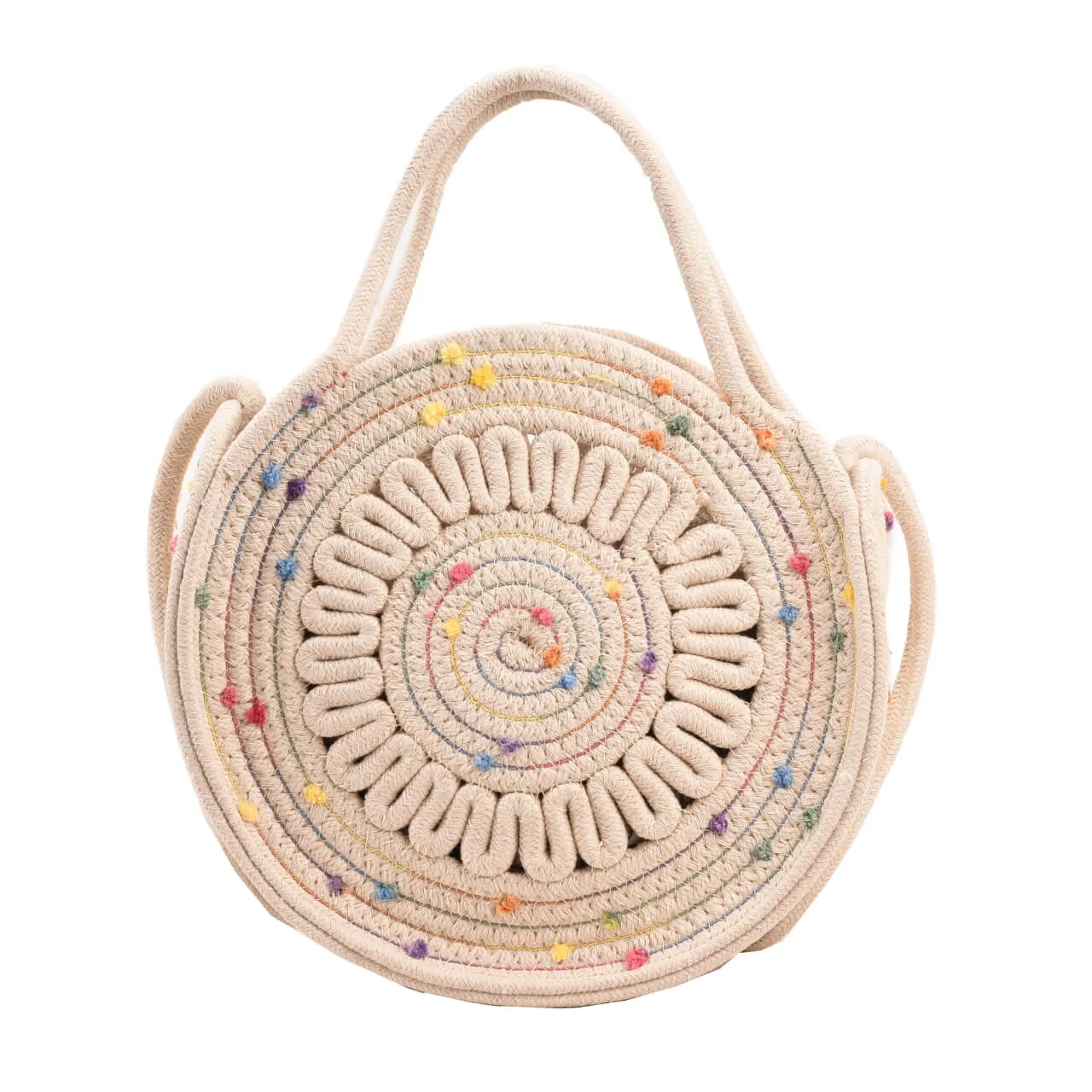 Woven Circle Round Crossbody Beach Bag -Showtown
